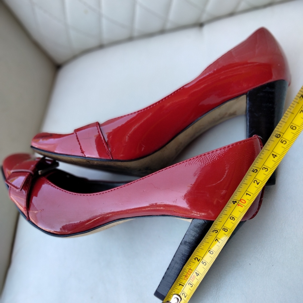 Red AK Anne Klein high heels